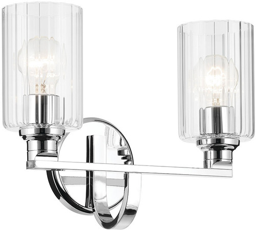 Kichler Lighting 55225CHFLU Gioe Modern Chrome 2-Light Bathroom Light Fixture 