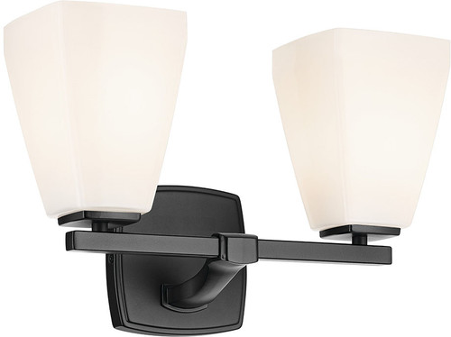 Kichler Lighting 55215BK Marant Modern Black 2-Light Bathroom Vanity Light 