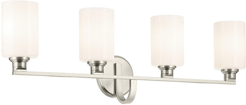 Kichler Lighting 55227NI Gioe Contemporary Brushed Nickel 4-Light Bathroom Light Fixture 