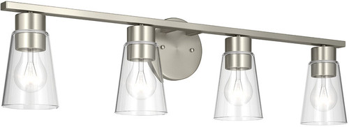Kichler Lighting 55122NICLR Stamos Modern Brushed Nickel 4-Light Bath Light Fixture 