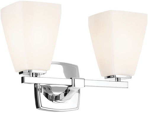 Kichler Lighting 55215CH Marant Modern Chrome 2-Light Bathroom Vanity Lighting 