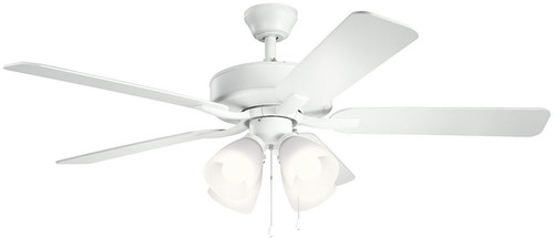 Kichler Lighting 330016MWH Basics Pro Premier Matte White 52" Ceiling Fan 