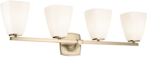 Kichler Lighting 55217CPZ Marant Contemporary Champagne Bronze 4-Light Bathroom Wall Sconce 