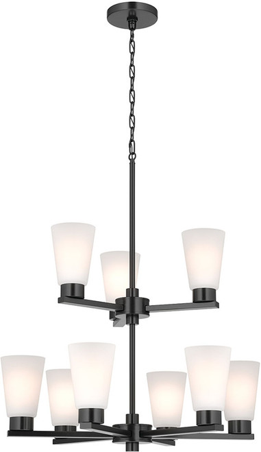 Kichler Lighting 52438BK Stamos Modern Black Hanging Chandelier 