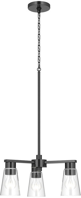 Kichler Lighting 52435BKCLR Stamos Contemporary Black Mini Chandelier Light 