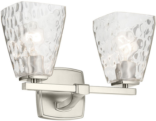 Kichler Lighting 55215NIWTR Marant Contemporary Brushed Nickel 2-Light Vanity Light 