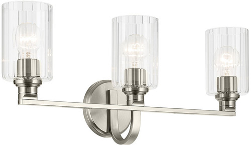 Kichler Lighting 55226NIFLU Gioe Modern Brushed Nickel 3-Light Bathroom Light Sconce 