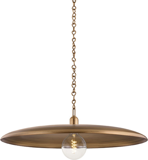 Mitzi by Hudson Valley H1182701L-PBR Mamie Modern Patina Brass 28" Ceiling Pendant Light 