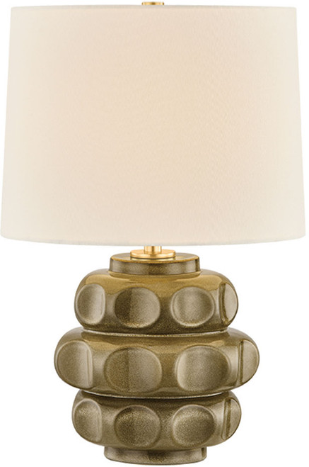 Mitzi by Hudson Valley HL1202201-AGB/CML Drew Modern Aged Brass / Ceramic Mocha Luce Table Top Lamp 