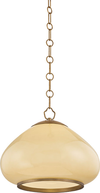 Mitzi by Hudson Valley H1169701L-PBR Maliah Contemporary Patina Brass Pendant Lamp 