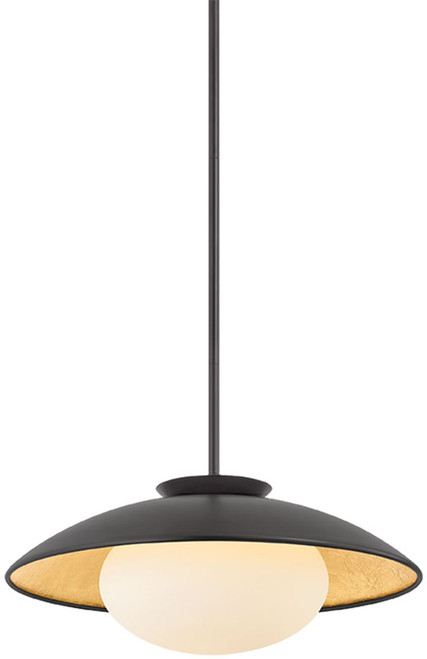 Mitzi by Hudson Valley H368701L-BK/GL Cadence Contemporary Black / Gold Leaf 21" Hanging Light 