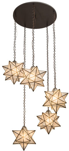 Meyda Lighting 99178 Moravian Star Contemporary Mahogany Bronze Multi Hanging Light 