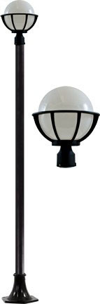 Dabmar GM2601-L9-B Modern Black LED Cast Aluminium Outdoor Post Light Fixture 