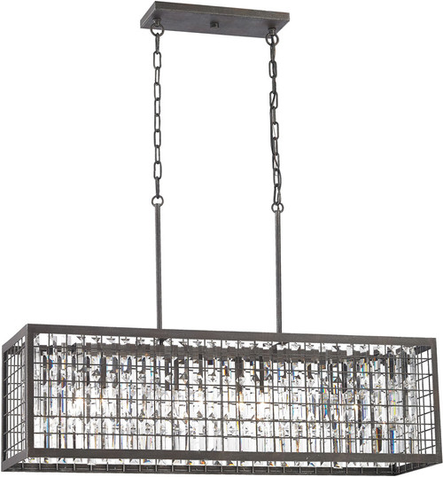 Atlas Lighting and Home CL11026-GY Nadina Silverdust Iron Kitchen Island Light 