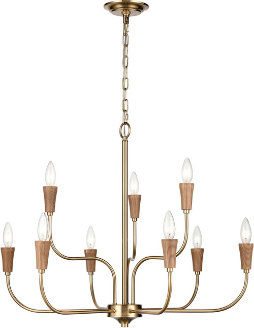 Atlas Lighting and Home ATL-CL11205-BS Inga Brass / Natural Lighting Chandelier 