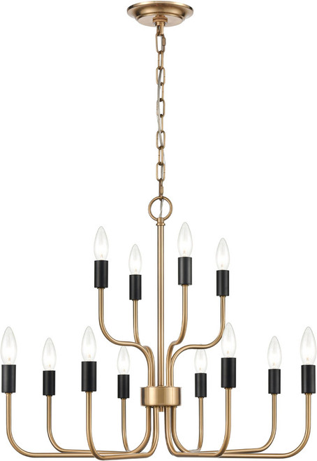 Atlas Lighting and Home ATL-CL11164-BS Epping Avenue Aged Brass / Matte Black Ceiling Chandelier 
