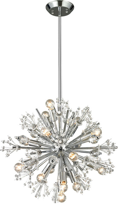 Atlas Lighting and Home ATL-CL11343-CH Starburst Modern Crystal Polished Chrome Mini Chandelier Lighting 