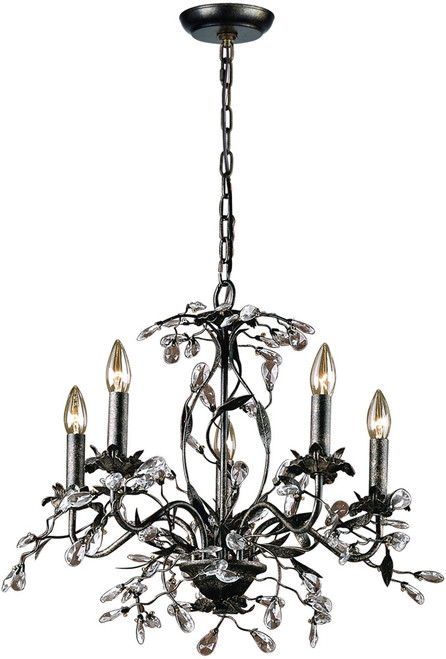 Atlas Lighting and Home ATL-CL11125-BZ Circeo Crystal Rustic Silvered Bronze Mini Chandelier Light 