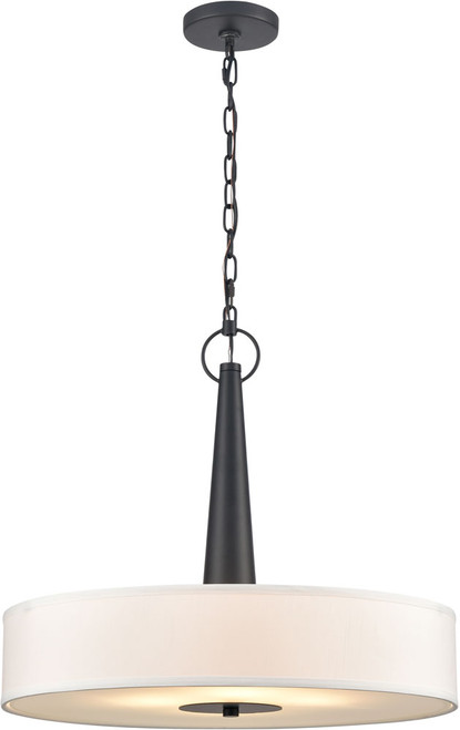 Atlas Lighting and Home ATL-CL11791-BK Leo Contemporary Matte Black Drum Hanging Pendant Lighting 