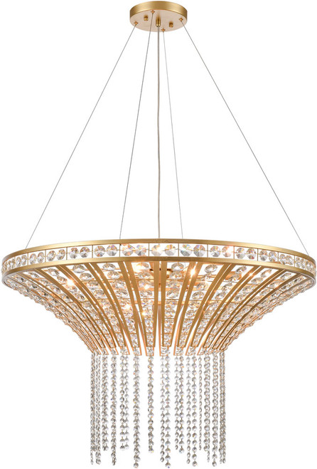 Atlas Lighting and Home ATL-CL11169-GD Fantania Contemporary Crystal Gold Pendant Light 
