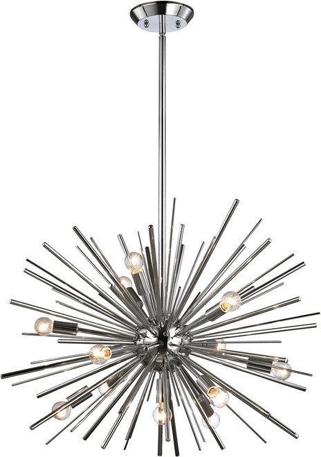Atlas Lighting and Home ATL-CL11345-CH Burst Contemporary Crystal Polished Chrome Chandelier Light 