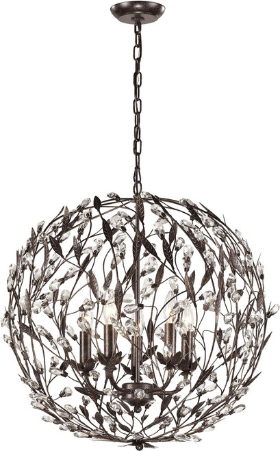 Atlas Lighting and Home ATL-CL12135-BZ Circeo Crystal Country Silvered Bronze Lighting Pendant 