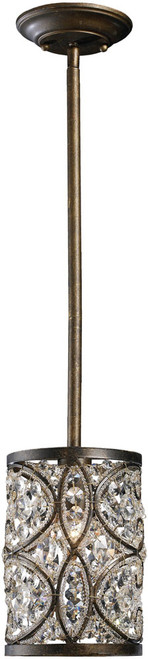 Atlas Lighting and Home ATL-CL12054-BZ Amherst Contemporary Crystal Antique Bronze Mini Drum Pendant Lighting 