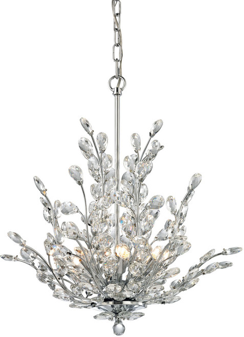 Atlas Lighting and Home ATL-CL11141-CH Crystique Contemporary Crystal Polished Chrome Hanging Pendant Lighting 