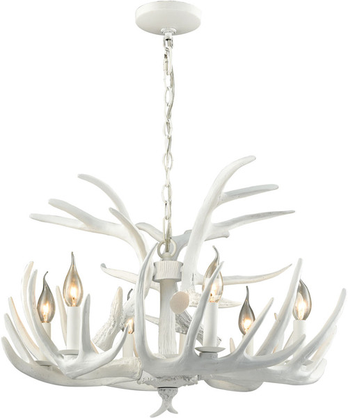 Atlas Lighting and Home ATL-CL11083-WH Big Sky Rustic White Lighting Chandelier 