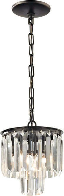 Atlas Lighting and Home ATL-CL11660-BZ Palacial Modern Crystal Oil Rubbed Bronze Mini Pendant Hanging Light 