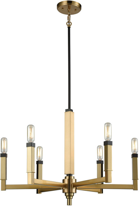 Atlas Lighting and Home ATL-CL11233-BS Mandeville Contemporary Satin Brass / Oil Rubbed Bronze Mini Lighting Chandelier 
