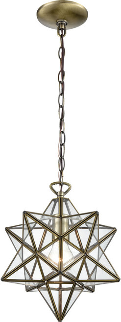 Atlas Lighting and Home ATL-CL11684-BS Moravian Star Modern Antique Brass Pendant Hanging Light 