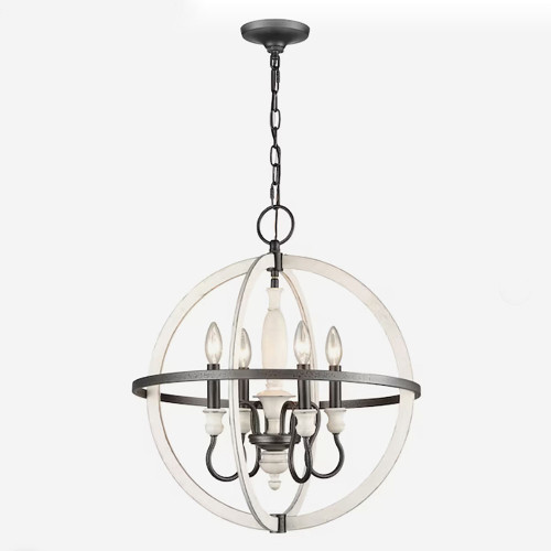 Atlas Lighting and Home ATL-CL11101-BK Brownell Charcoal / Antique White Drop Lighting Fixture 