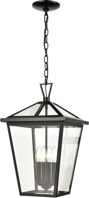 Atlas Lighting and Home ATL-OL11338-BK Main Street Black Outdoor Pendant Light Fixture 