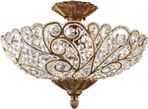 Atlas Lighting and Home ATL-CL12427-BZ Seneca Crystal Traditional Spanish Bronze Ceiling Lighting 