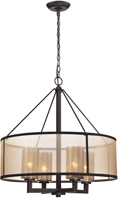 Atlas Lighting and Home ATL-CL11152-BZ Diffusion Contemporary Oil Rubbed Bronze Drum Hanging Chandelier 