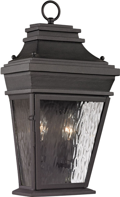 Atlas Lighting and Home ATL-OL11136-BK Forged Provincial Traditional Charcoal 18" Outdoor Wall Light Sconce 