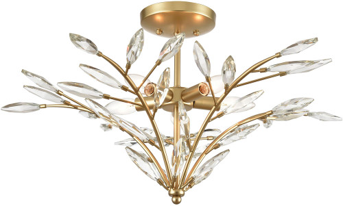 Atlas Lighting and Home ATL-CL12246-GD Flora Grace Contemporary Crystal Champagne Gold Ceiling Lighting 