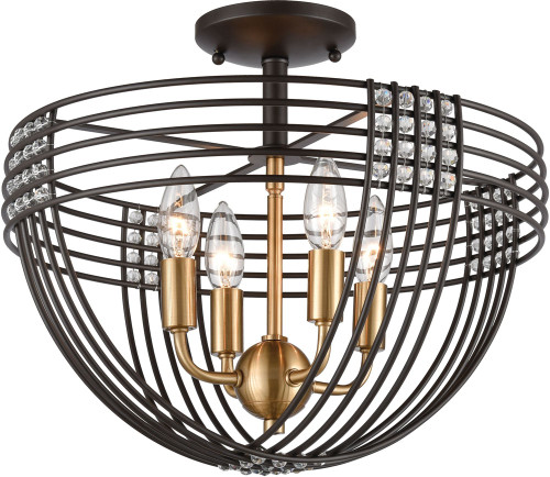 Atlas Lighting and Home ATL-CL12541-BZ Concentric Modern Oil Rubbed Bronze / Satin Brass Ceiling Light 