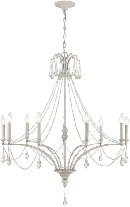 Atlas Lighting and Home ATL-CL11187-WH French Parlor Traditional Vintage White Chandelier Lighting 