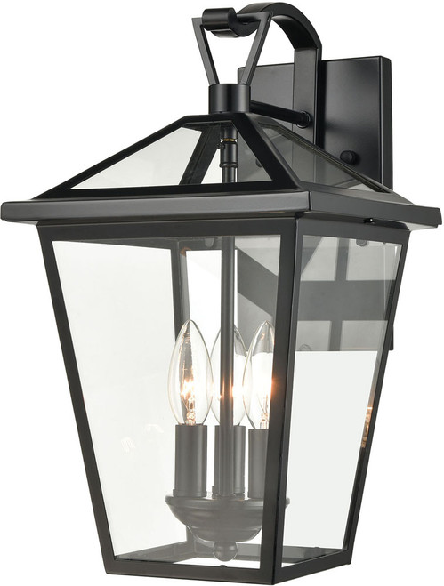 Atlas Lighting and Home ATL-OL11339-BK Main Street Black 16" Outdoor Lighting Wall Sconce 