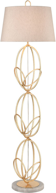 Atlas Lighting and Home ATL-PL11016-GD Morely Modern Gold Leaf / White Floor Lamp Light 
