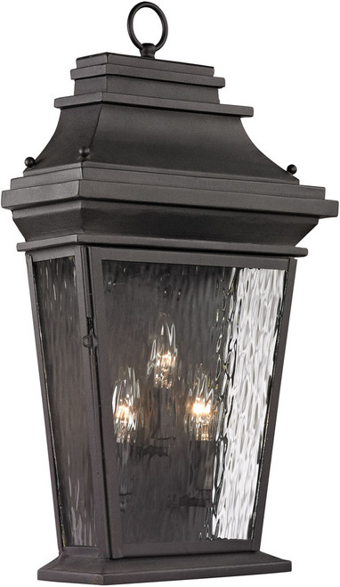 Atlas Lighting and Home ATL-OL11137-BK Forged Provincial Traditional Charcoal 22" Outdoor Wall Lamp 