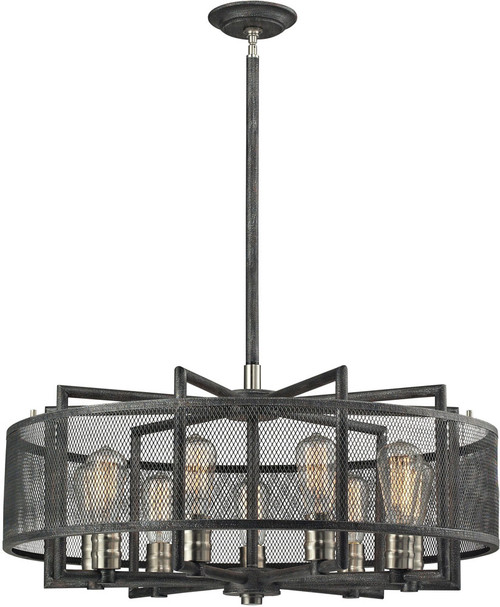 Atlas Lighting and Home ATL-CL11333-BK Slatington Modern Dark Graphite / Brushed Nickel Chandelier Light 