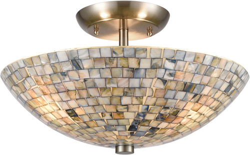 Atlas Lighting and Home ATL-CL12101-GY Capri Modern Gray / Satin Nickel Flush Lighting 