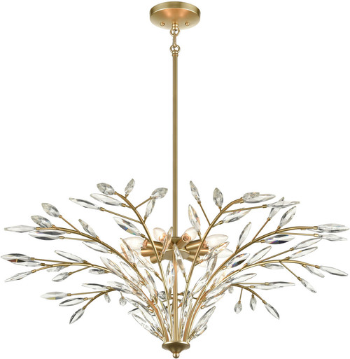 Atlas Lighting and Home ATL-CL12248-GD Flora Grace Modern Crystal Champagne Gold 38" Ceiling Chandelier 