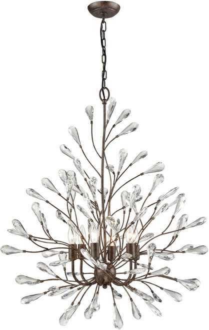 Atlas Lighting and Home ATL-CL12167-BZ Crislett Modern Crystal Sunglow Bronze 34" Hanging Chandelier 