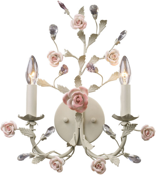 Atlas Lighting and Home WL11738-CR Heritage Crystal Rustic Cream Wall Sconce Light 