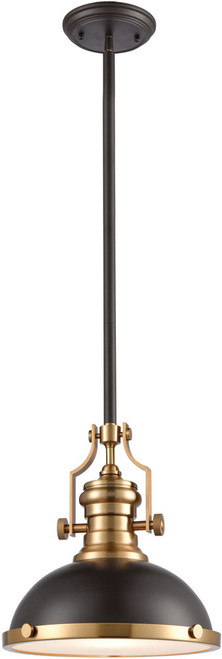 Atlas Lighting and Home ATL-CL11750-BS2 Chadwick Retro Satin Brass / Matte Black 14" Pendant Lighting 