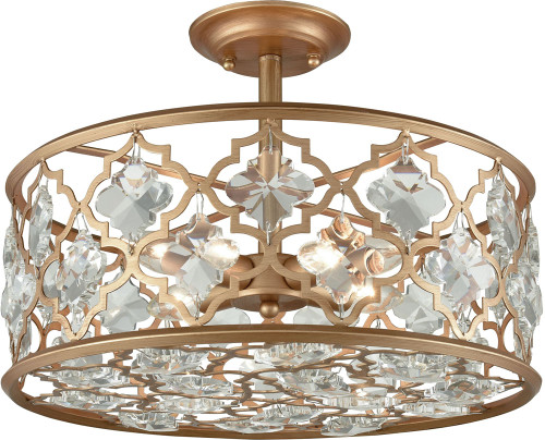 Atlas Lighting and Home ATL-CL11858-GD Armand Modern Crystal Matte Gold Ceiling Lighting Fixture 